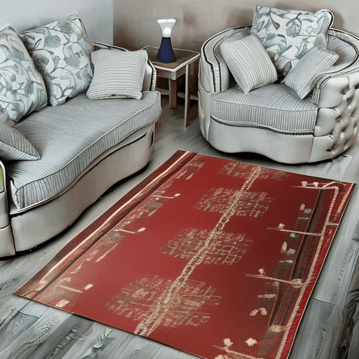 red farmhouse area rug