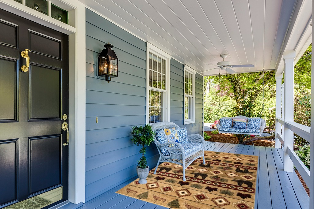 Atwell Southwestern Beige Rug Millwood Pines Rug Size: Rectangle 5'3" x 7'6" in Light Blue Patio