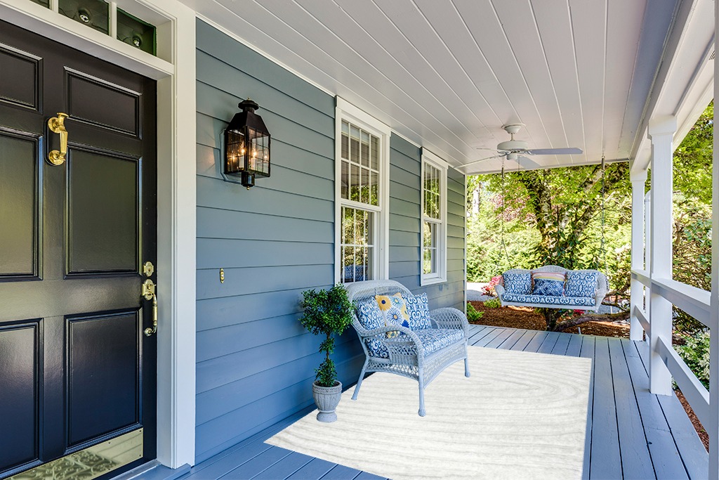 Rug ideas in Light Blue Patio