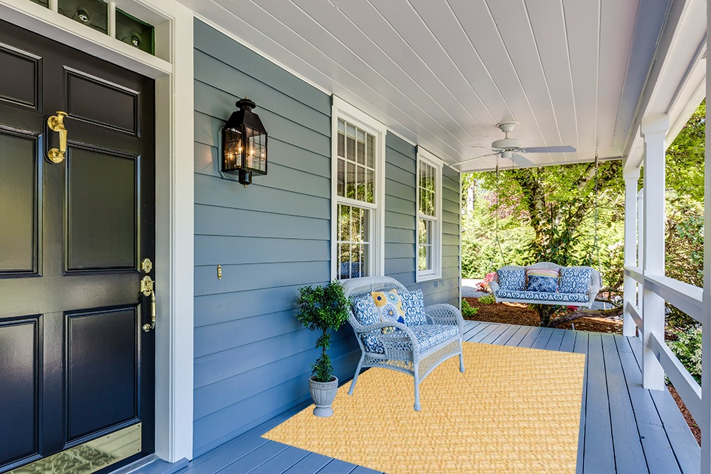 Rug ideas in Light Blue Patio