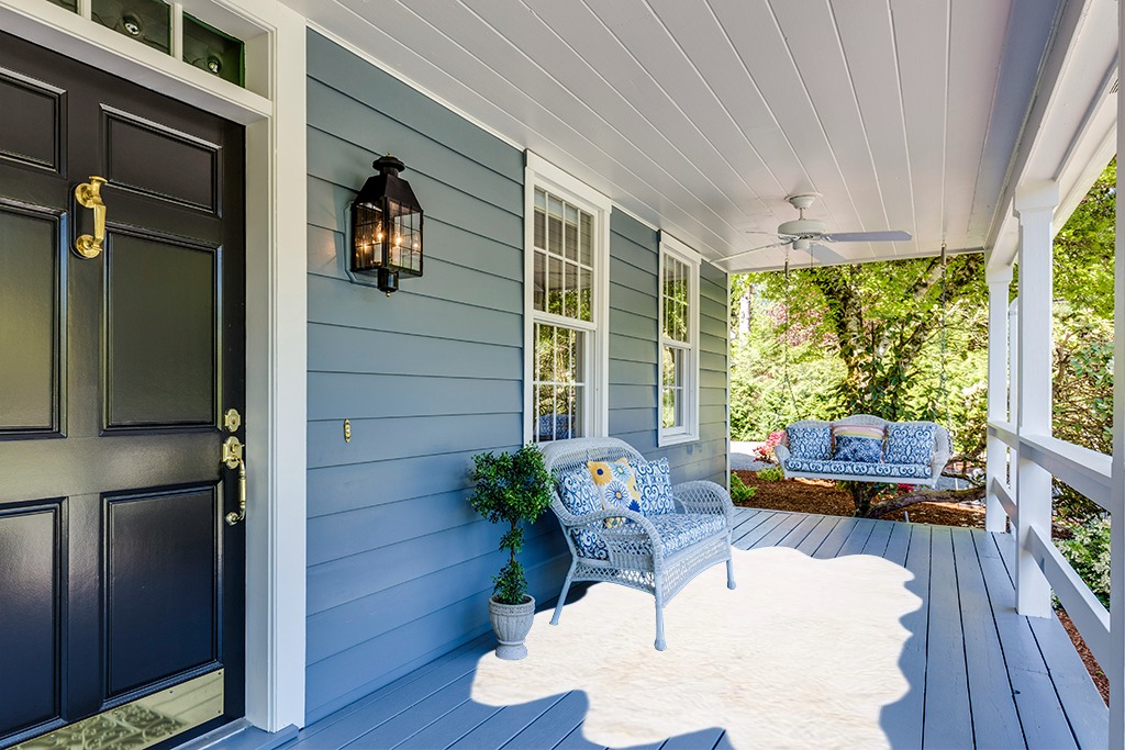 Rug ideas in Light Blue Patio