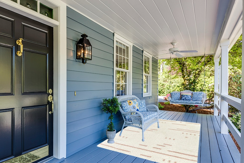 Rug ideas in Light Blue Patio