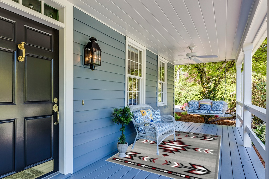 Rug ideas in Light Blue Patio