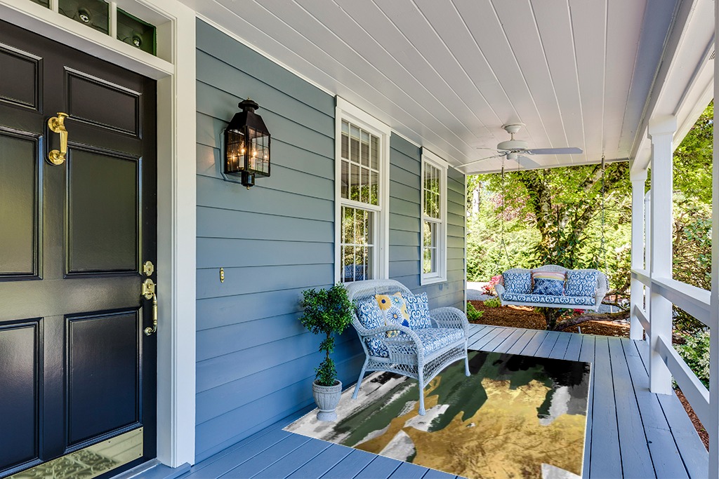 Rug ideas in Light Blue Patio
