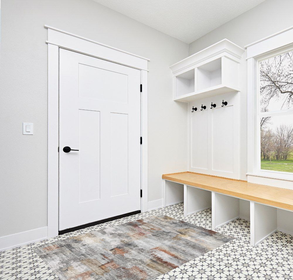 Rug ideas in White Modern Entryway