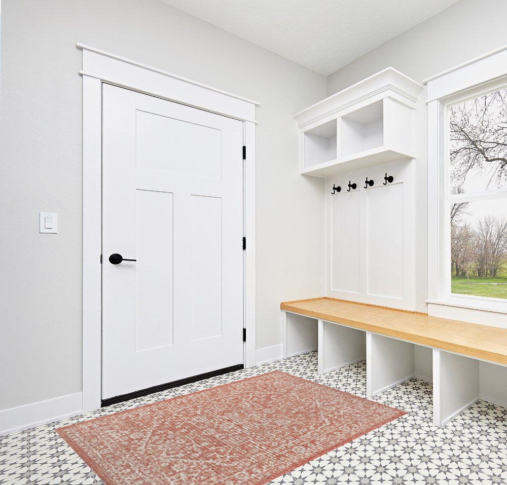 Rug ideas in White Modern Entryway