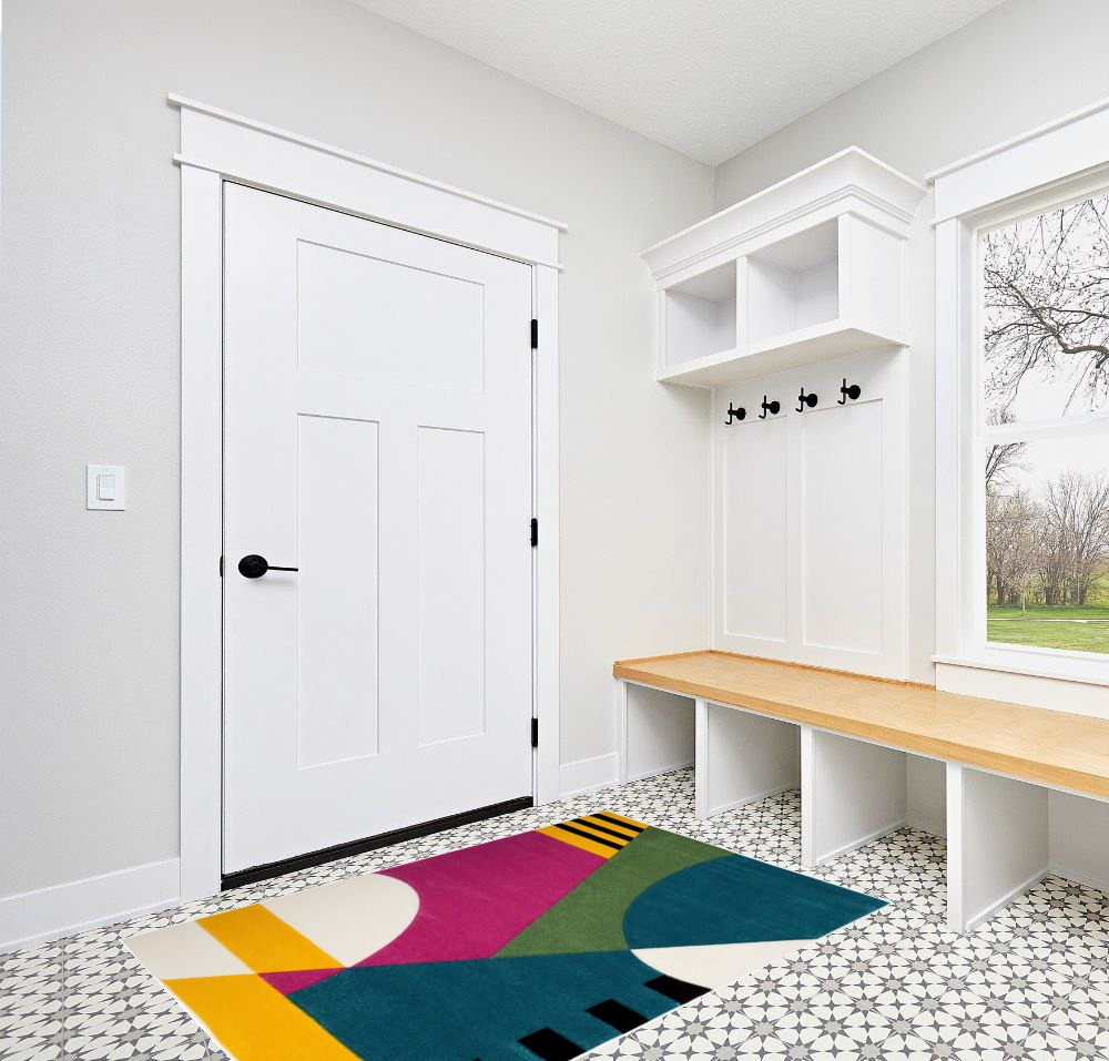Rug ideas in White Modern Entryway