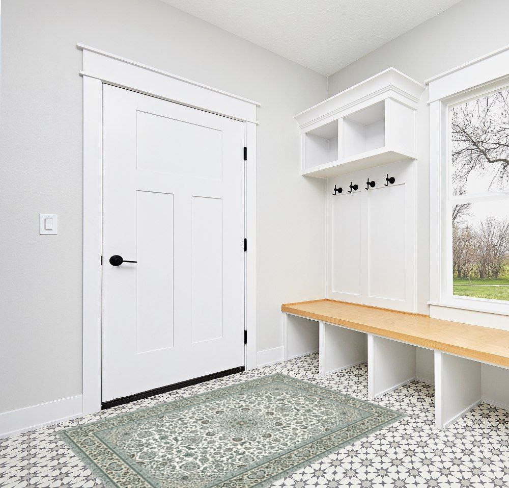Entryway rug ideas washable in White Modern Entryway