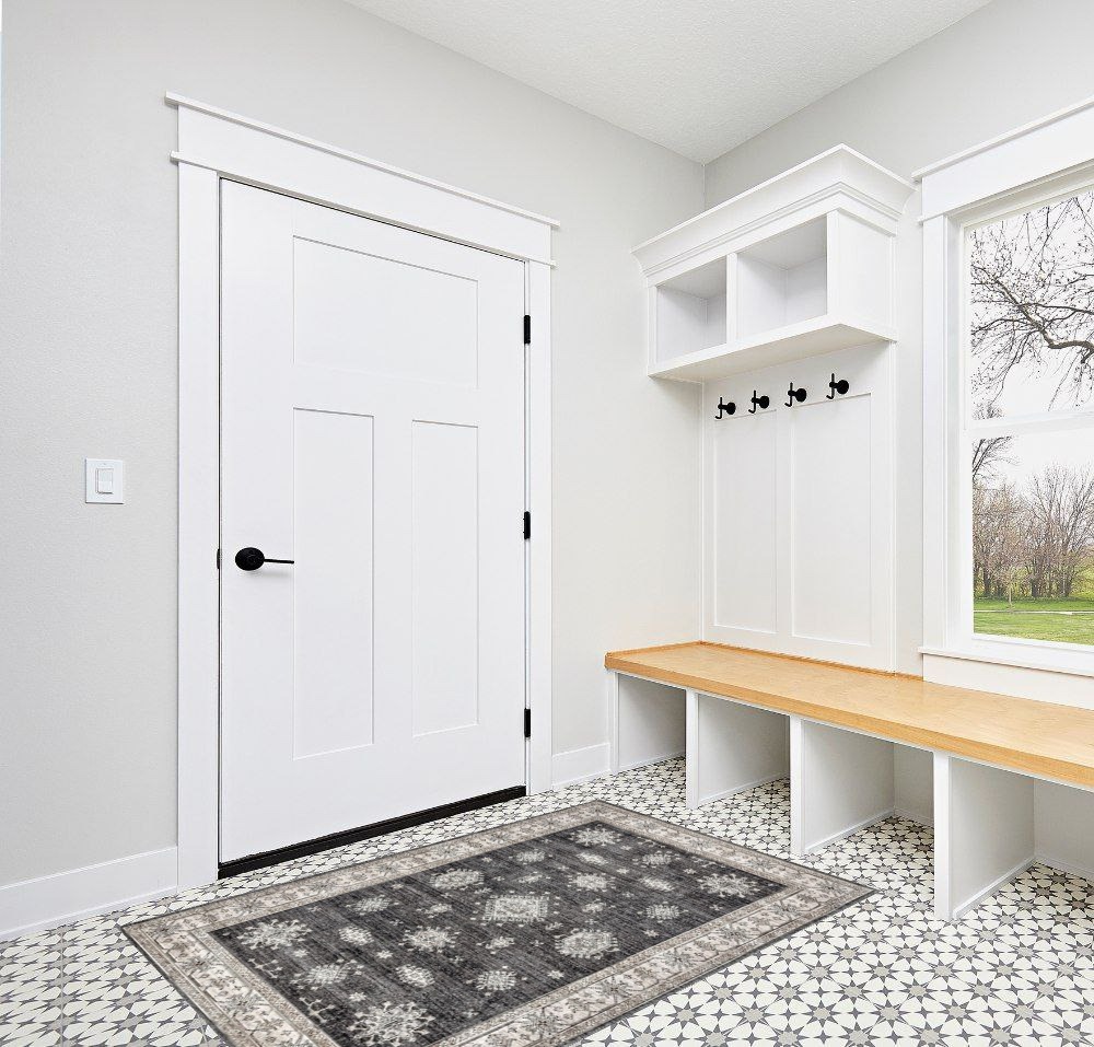 Entryway rug ideas washable in White Modern Entryway