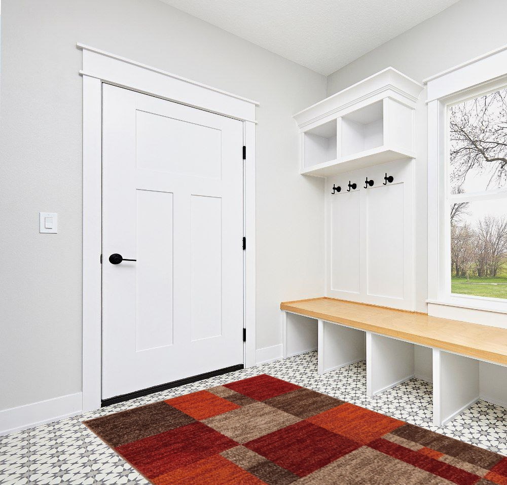 Rug ideas in White Modern Entryway