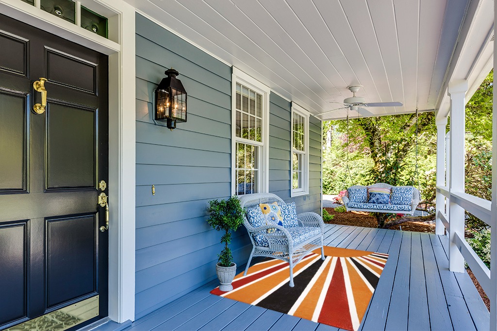 Rug ideas in Light Blue Patio