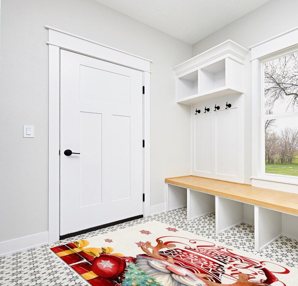 Entryway rug ideas in White Modern Entryway