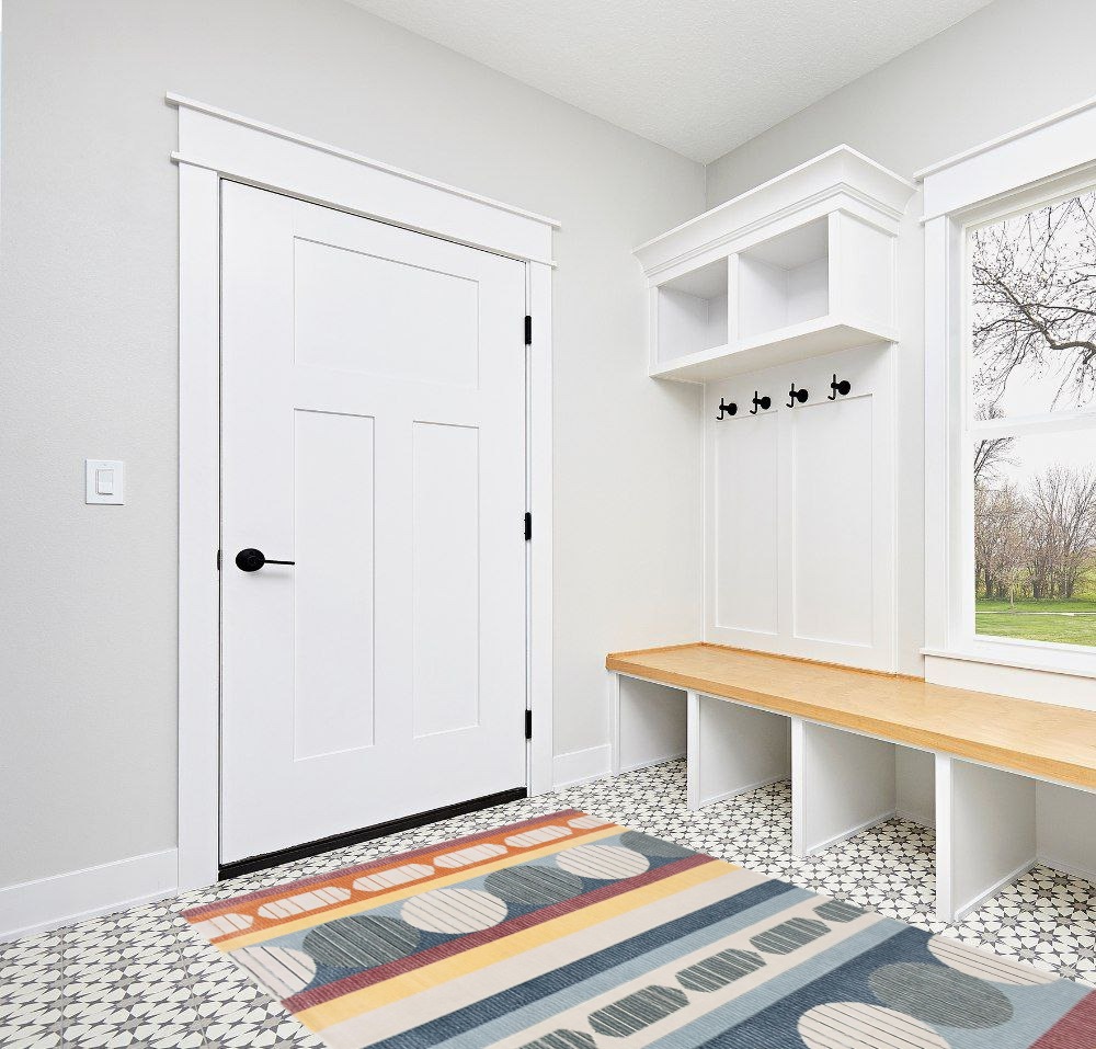 Entryway rug ideas modern in White Modern Entryway