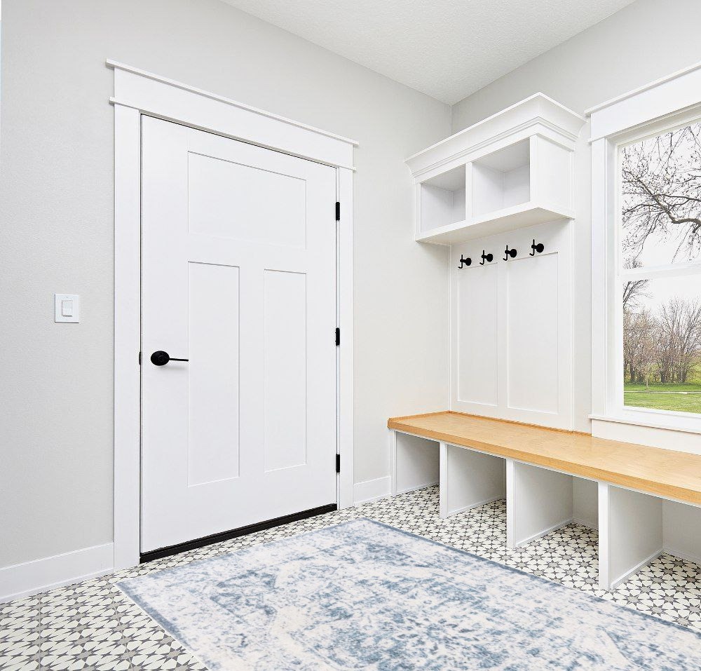 Entryway rug ideas washable in White Modern Entryway