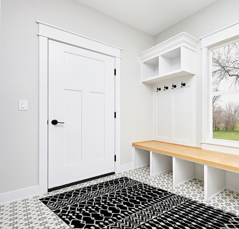 Rug ideas in White Modern Entryway