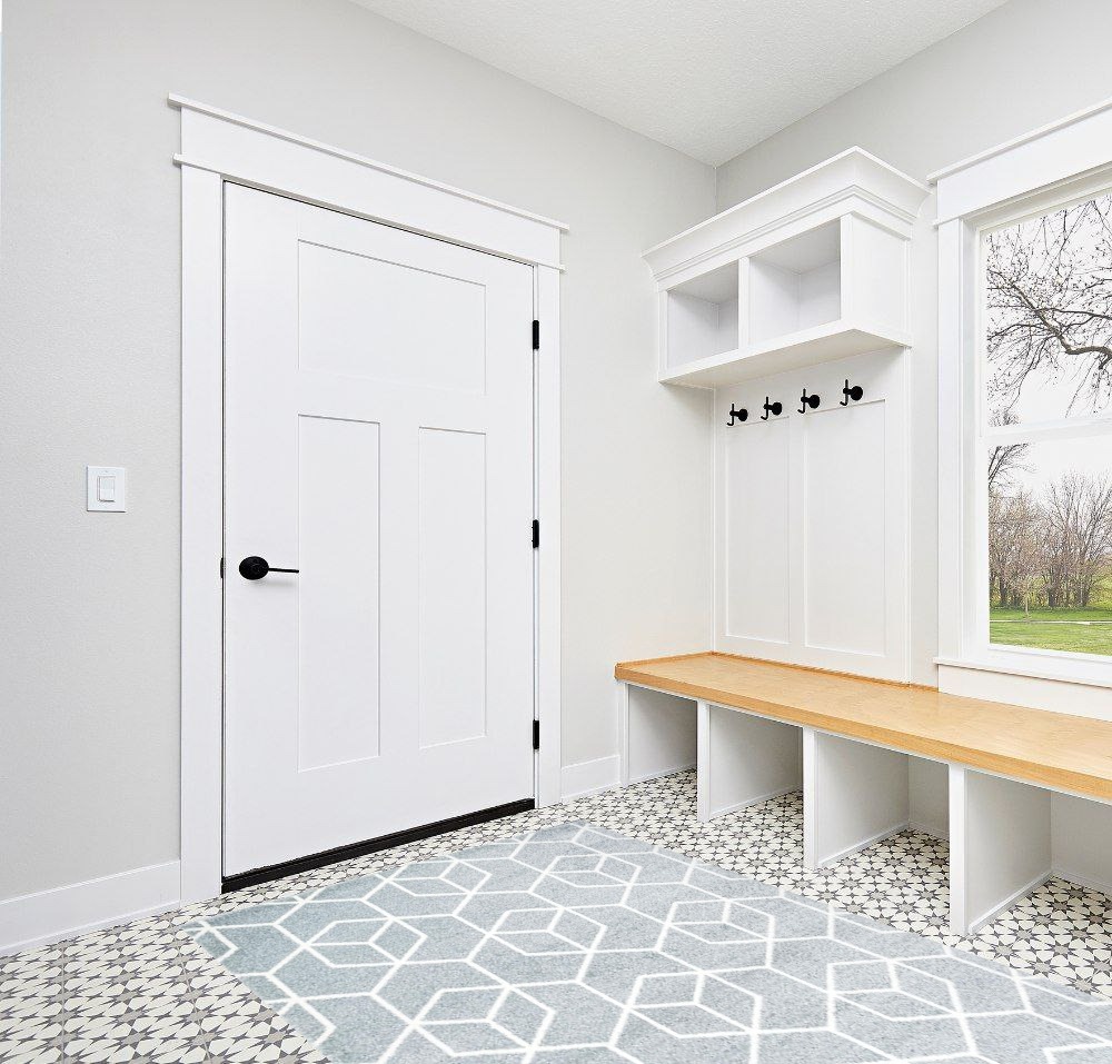Rug ideas in White Modern Entryway