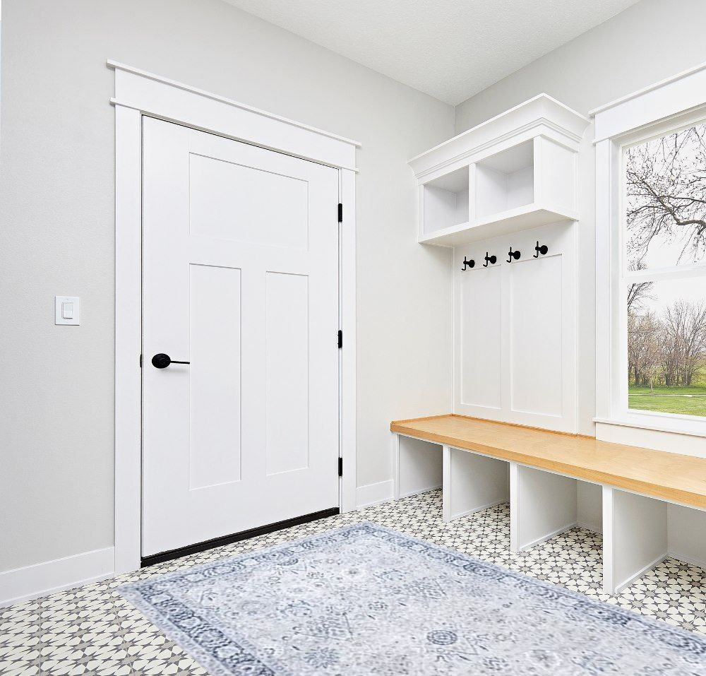 Entryway rug ideas washable in White Modern Entryway
