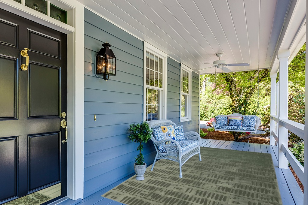 Modern outdoor rug ideas in Light Blue Patio