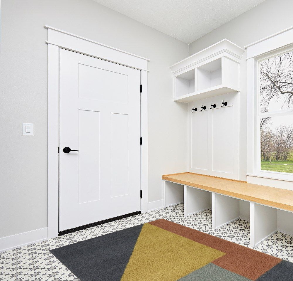 Rug ideas in White Modern Entryway