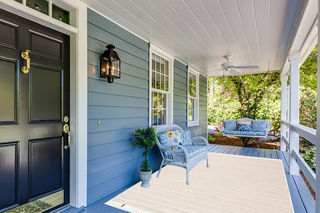 Rug ideas in Light Blue Patio