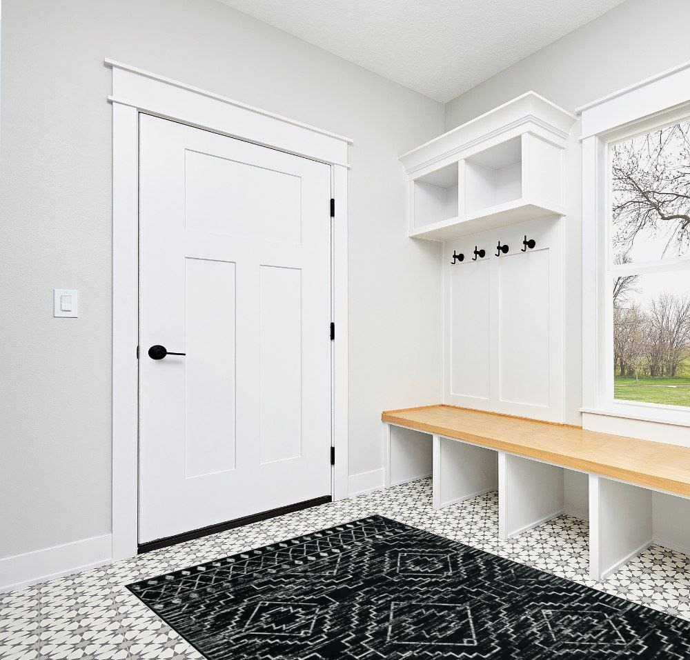Rug ideas in White Modern Entryway