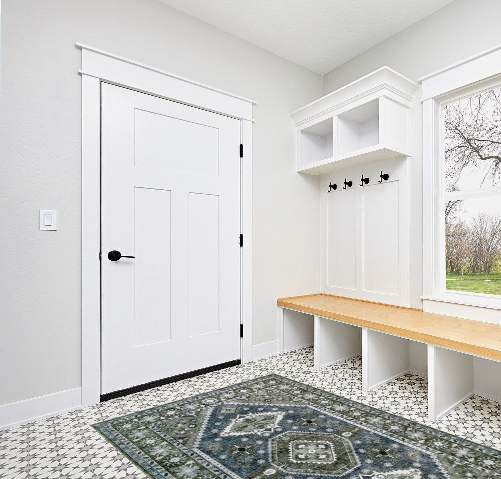 Rug ideas in White Modern Entryway