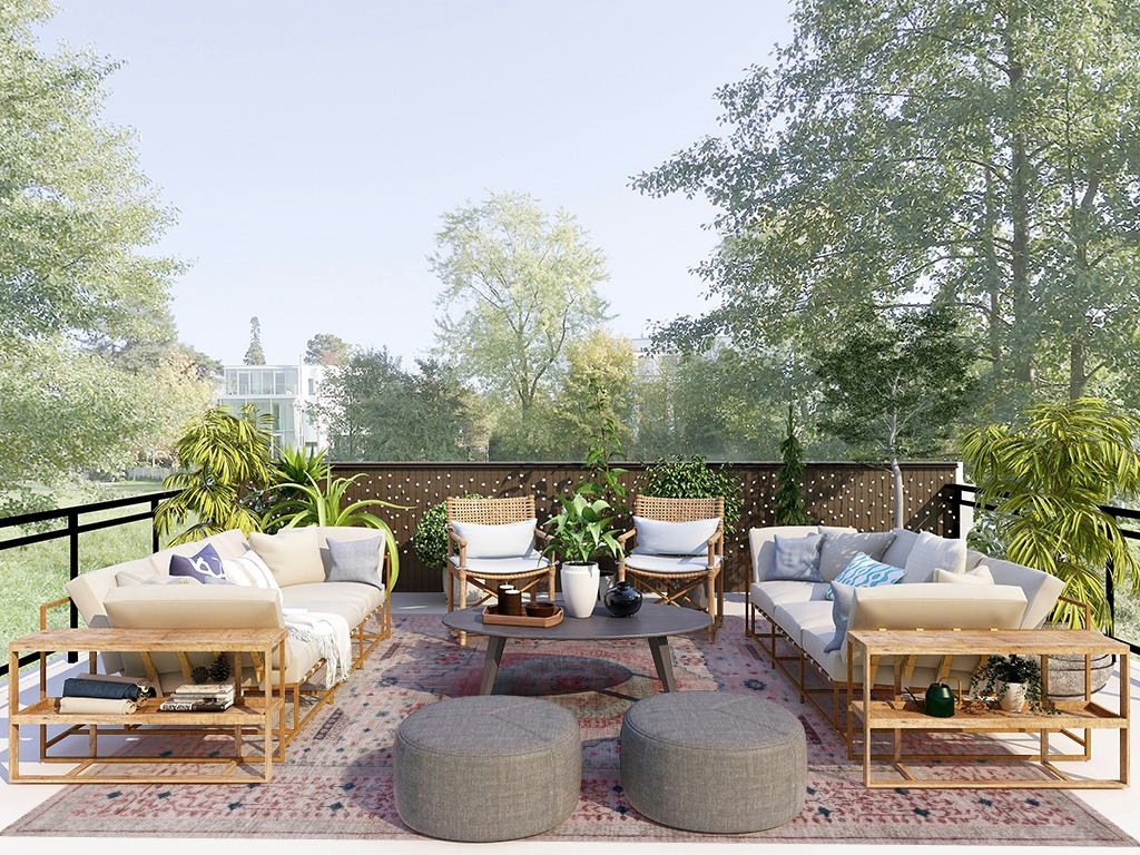 SAFAVIEH Samarkand Collection 8' x 10' Ivory / Rust SRK165A Hand-Knotted Traditional Oriental Premium Wool Area Rug in Scandinavian Modern Patio