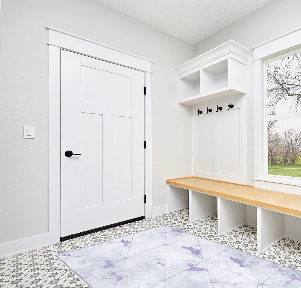 Entryway rug ideas washable in White Modern Entryway