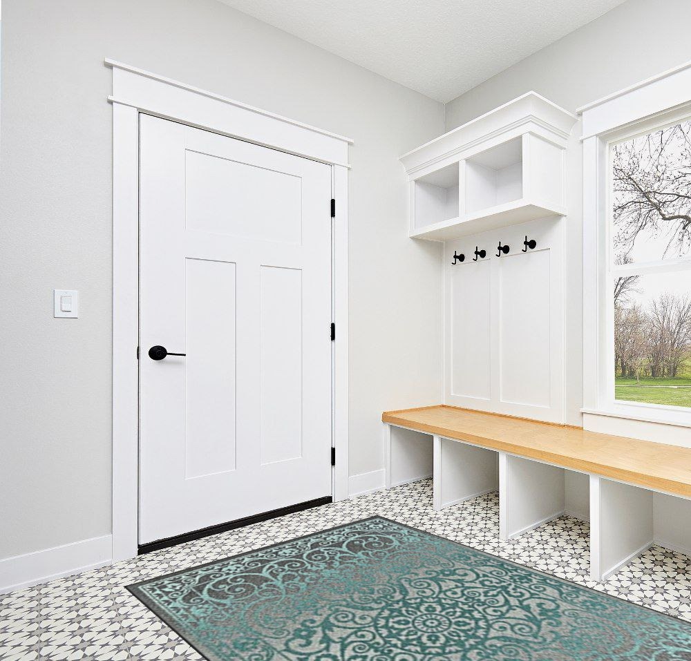 Rug ideas in White Modern Entryway