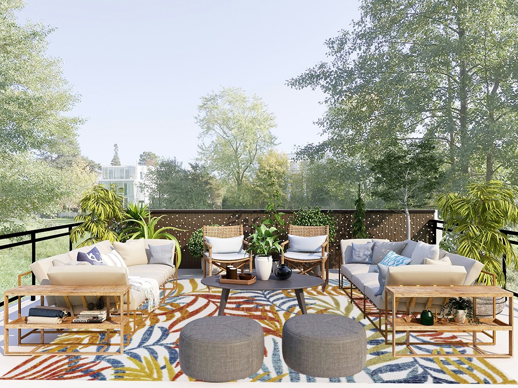 Outdoor rug ideas in Scandinavian Modern Patio