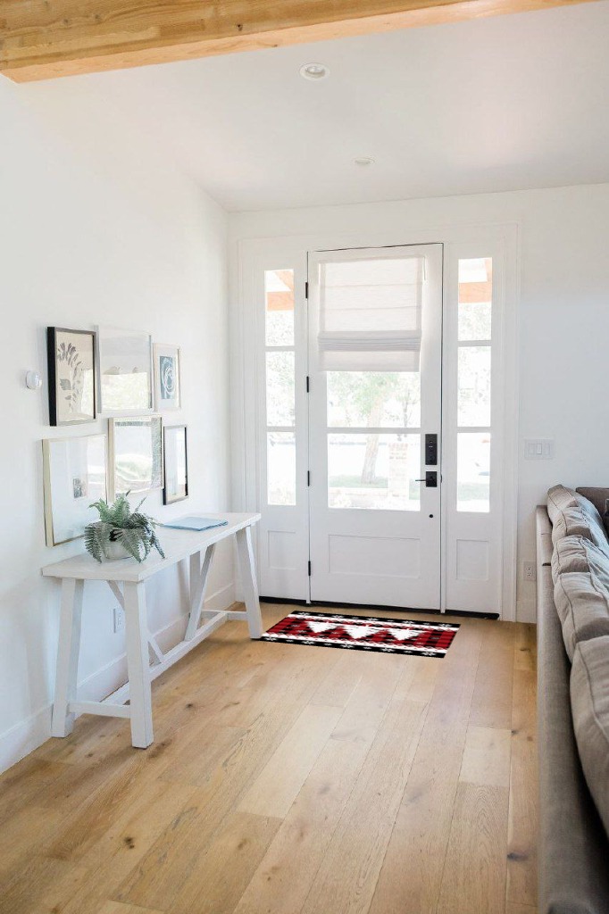 Entryway rug ideas in White Scandinavian Entryway