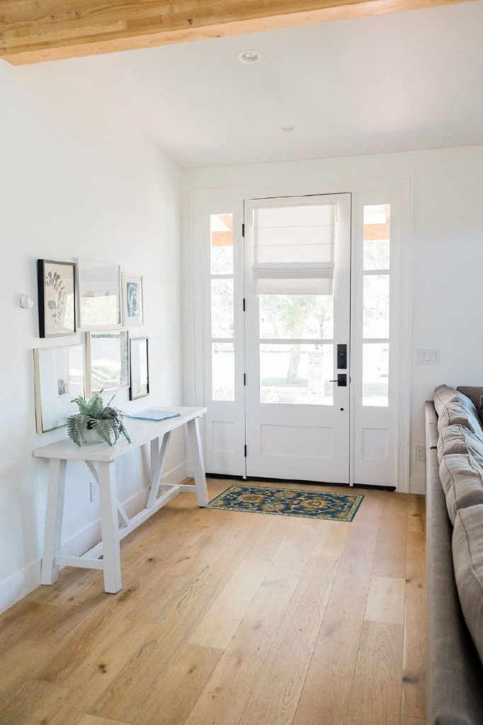 Rug ideas in White Scandinavian Entryway