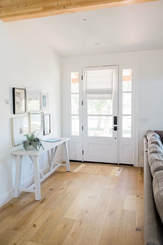 Rug ideas in White Scandinavian Entryway