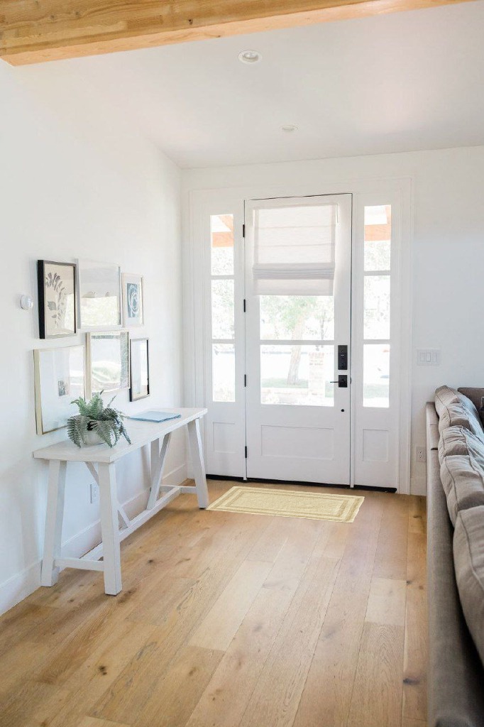 Rug ideas in White Scandinavian Entryway