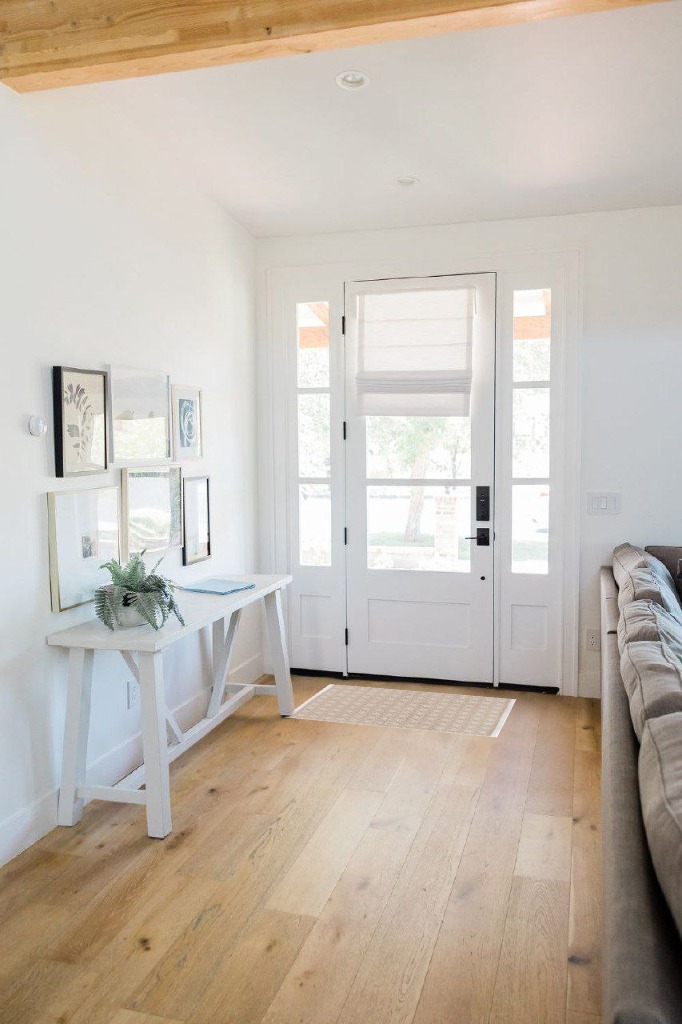 Rug ideas in White Scandinavian Entryway