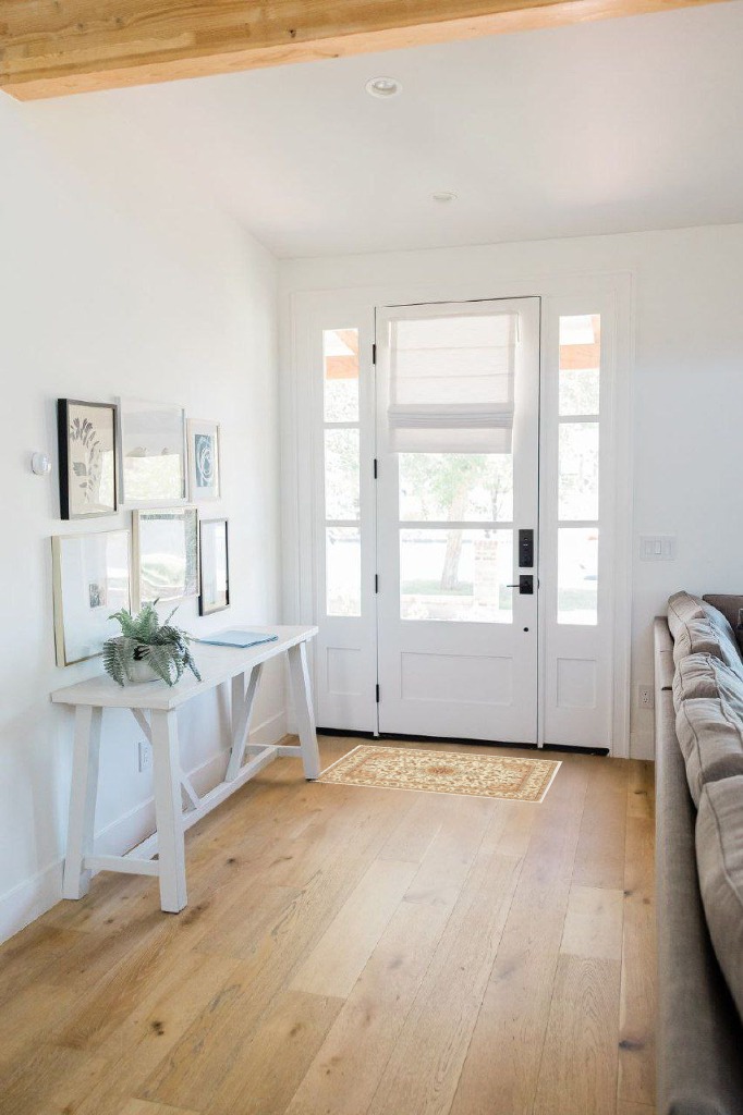 Rug ideas in White Scandinavian Entryway