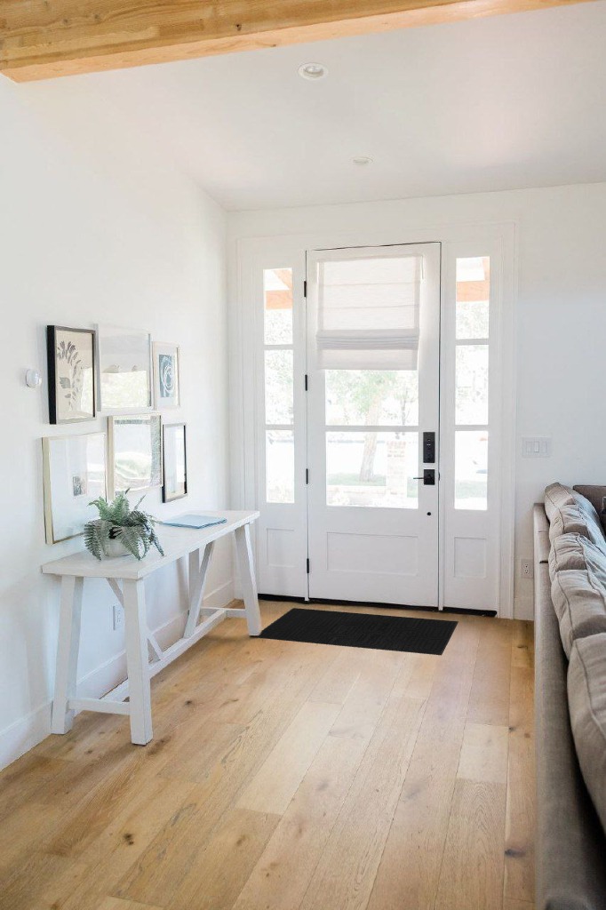 Rug ideas in White Scandinavian Entryway