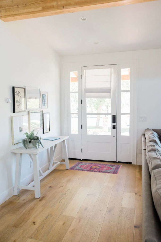 Rug ideas in White Scandinavian Entryway