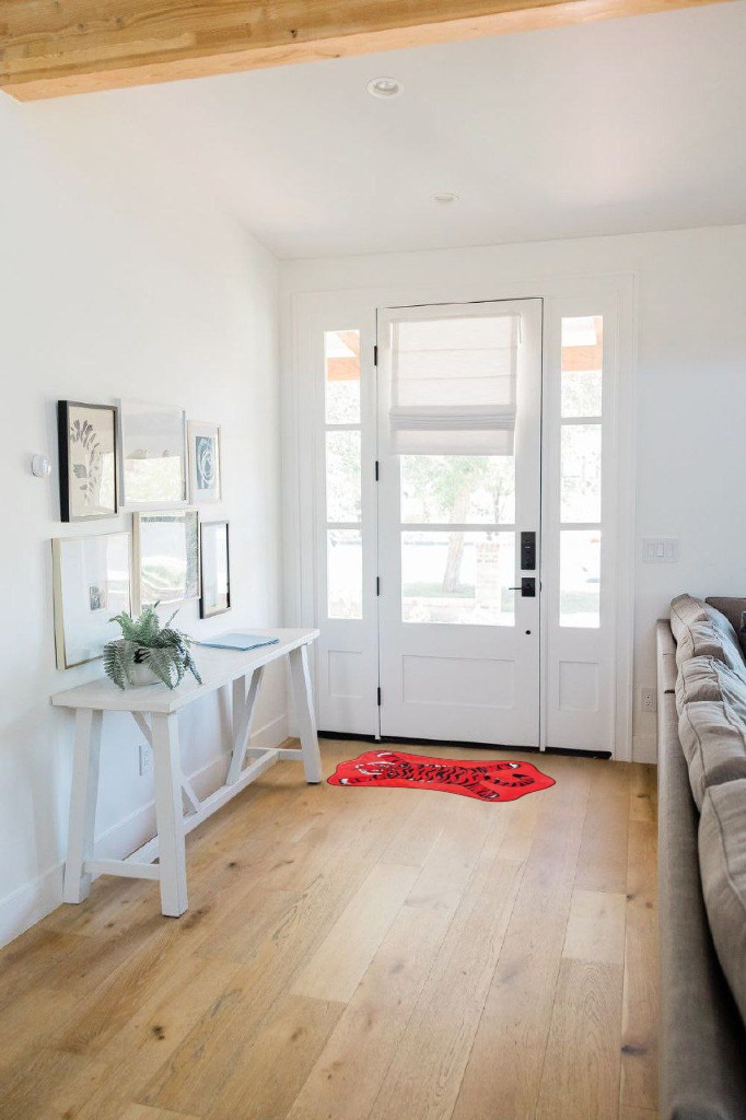 Rug ideas in White Scandinavian Entryway