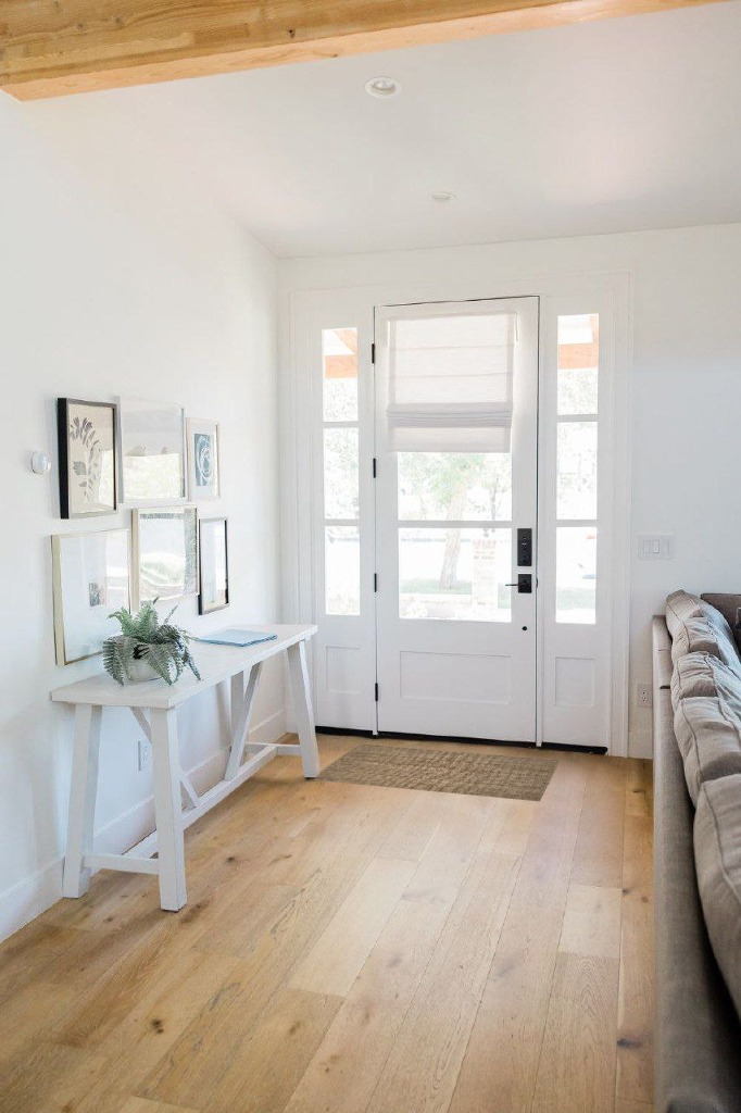 Rug ideas in White Scandinavian Entryway