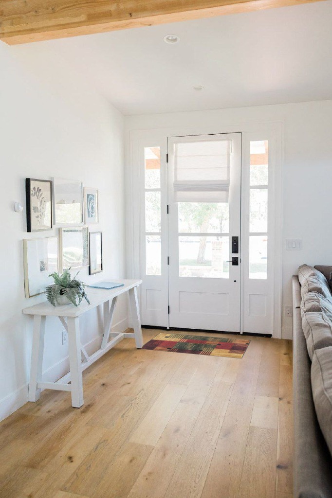 Rug ideas in White Scandinavian Entryway