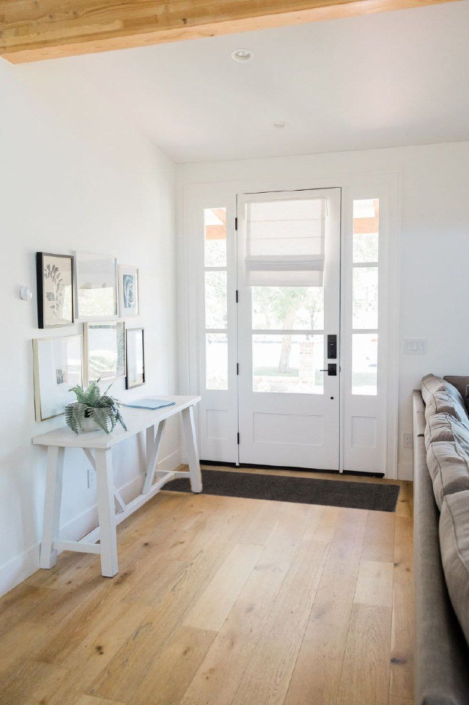 Rug ideas in White Scandinavian Entryway