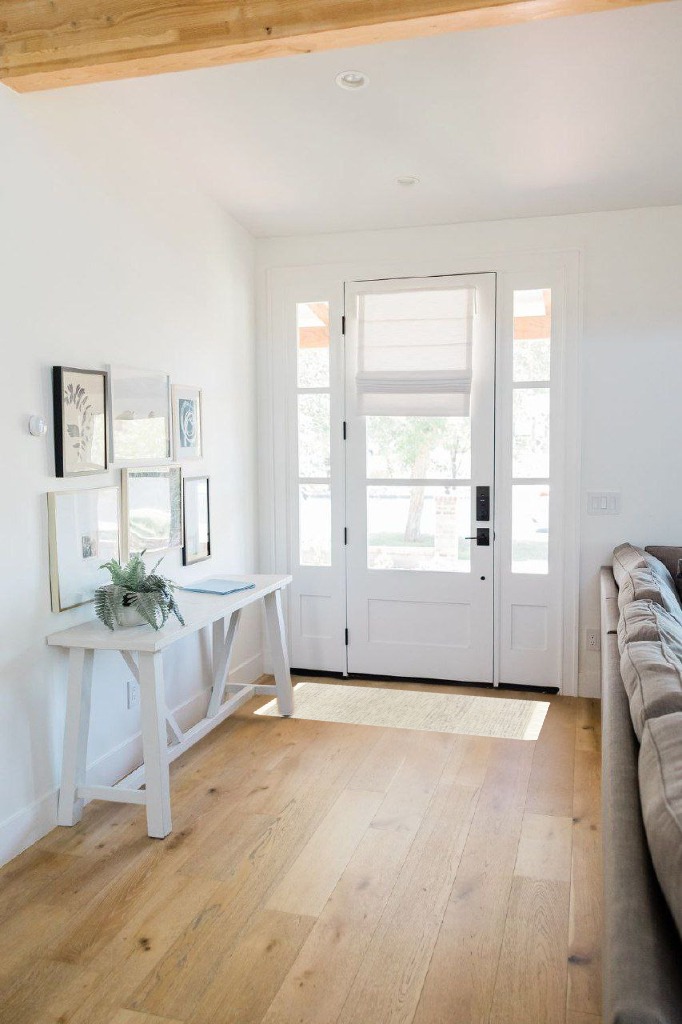 Rug ideas in White Scandinavian Entryway