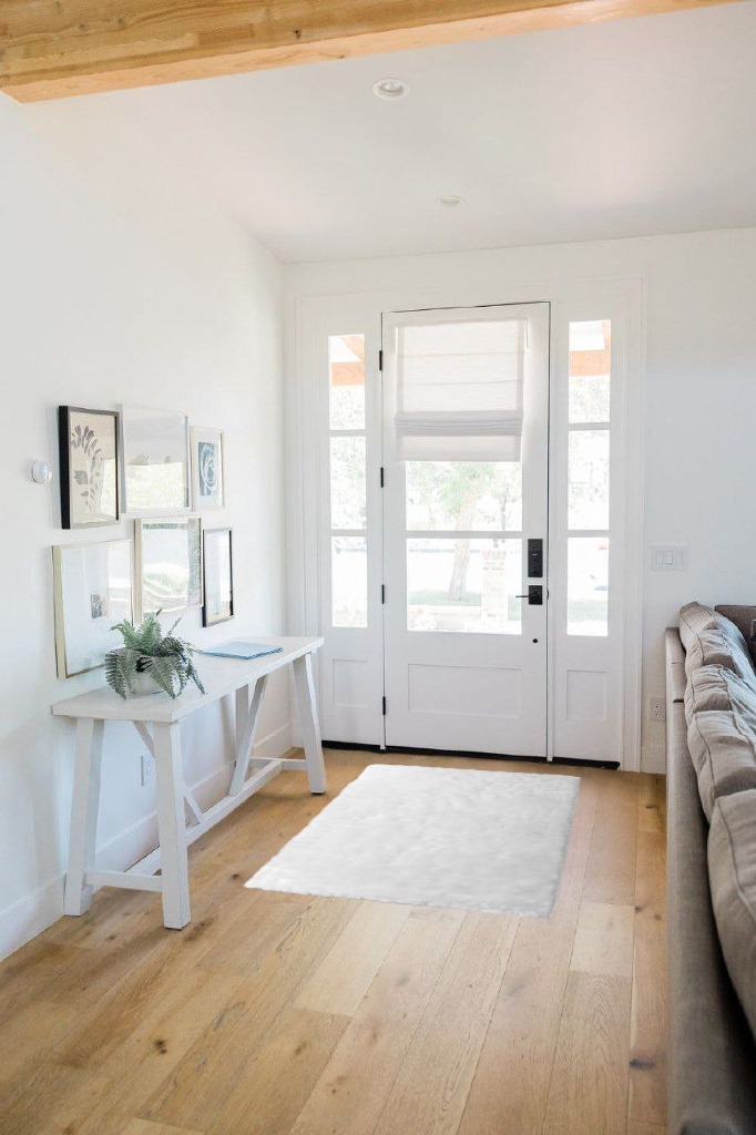 Rug ideas in White Scandinavian Entryway