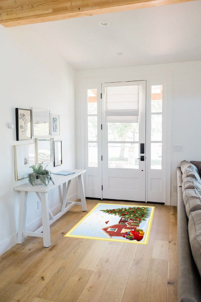 Rug ideas in White Scandinavian Entryway