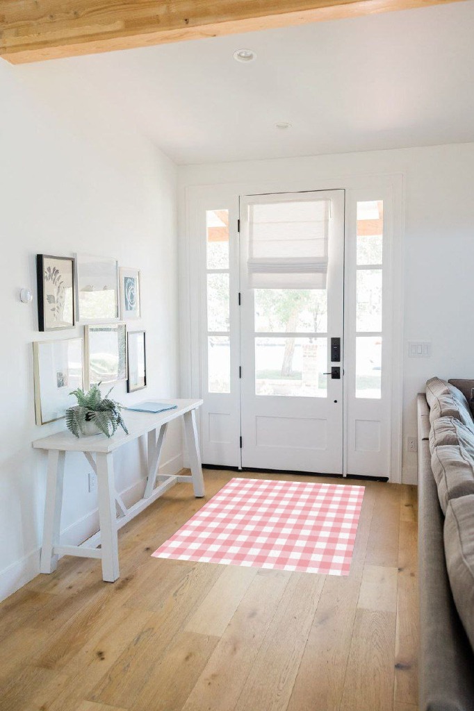Rug ideas in White Scandinavian Entryway