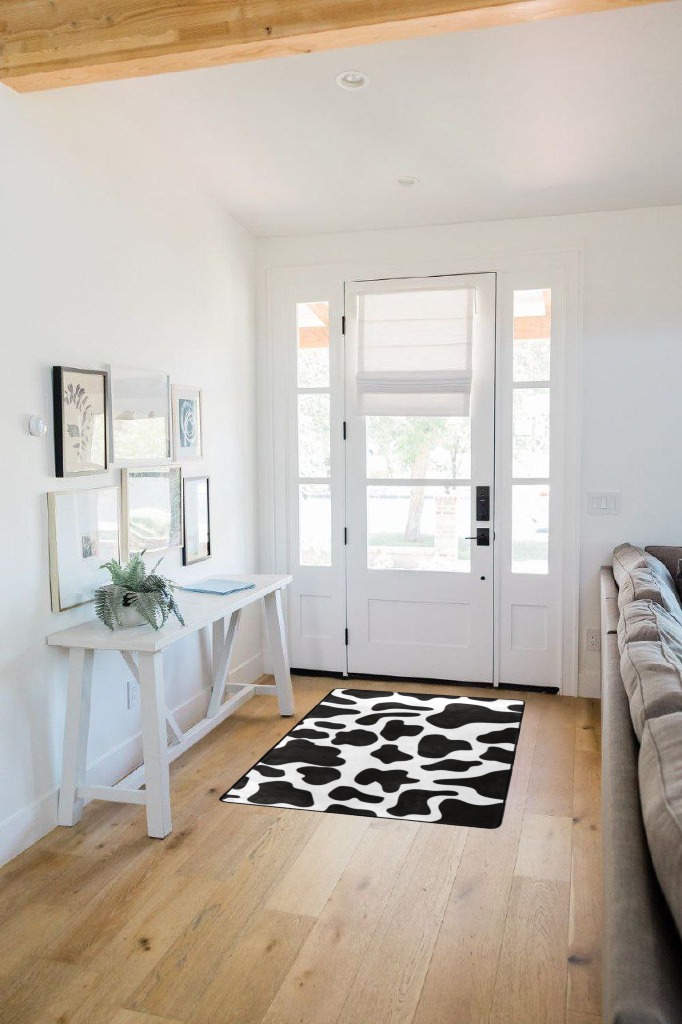 Entryway rug ideas in White Scandinavian Entryway