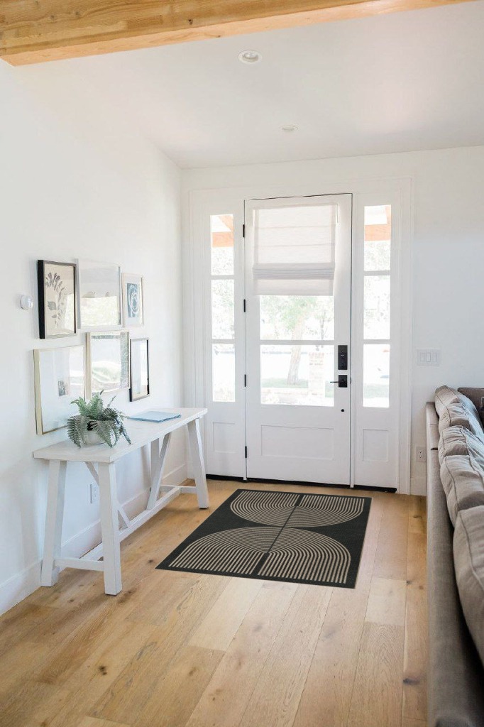 Rug ideas in White Scandinavian Entryway
