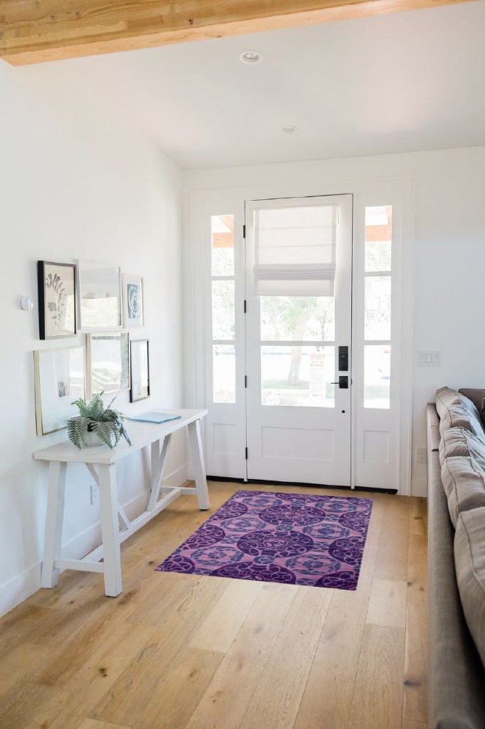 Rug ideas in White Scandinavian Entryway
