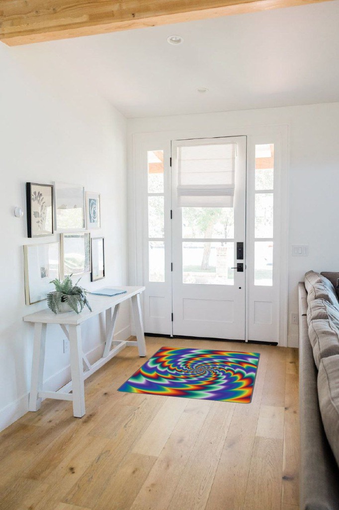 Rug ideas in White Scandinavian Entryway